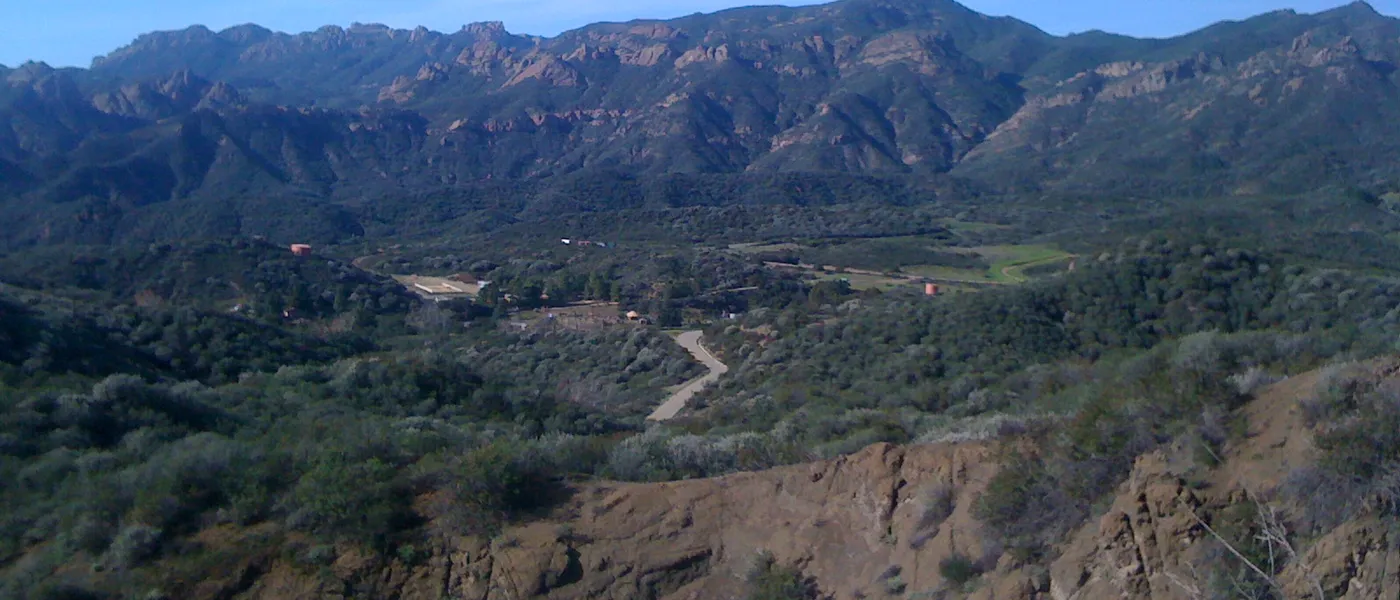 The canyon and the Santa Monica Mountains